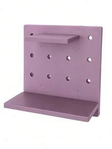Joivida 1 Buah Rak Penyimpanan Dinding Tanpa Lubang Bor, Papan Pajangan Dinding Modular Plastik dengan Rak & Pengait, Rak Gantung Dinding yang Dapat Disesuaikan, Penyimpanan Dekorasi Dinding Hemat Ruang untuk Kamar Mandi, Dapur, Kamar Tidur, Asrama, Apartemen, Tersedia 6 Warna - MultiWarna - View 19