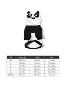 SHEIN Kung Fu Panda 3D Panda Shape Pet Hoodie, Light Thin Fabric All Seasons Wear, Multi Sizes Fit Cats Dogs, Cute Cosplay Outfit For Daily Walking & Photo Shooting - Multicolor - View 5
