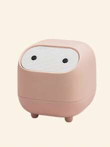 Mini Desk Trash Can With Press-Open Lid, Small Office Tabletop Waste Basket, 2-Layer Portable Garbage Bin For Home, Car, Dorm - Multicolor - View 20