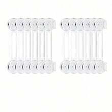 SHEIN Transparent Baby Safety Lock, No Paste And No Punching, Cabinet Drawer Anti-Clamp Baby Protective Buckle - Multicolor - View 8