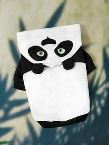 SHEIN Kung Fu Panda 3D Panda Shape Pet Hoodie, Light Thin Fabric All Seasons Wear, Multi Sizes Fit Cats Dogs, Cute Cosplay Outfit For Daily Walking & Photo Shooting - Multicolor - View 2