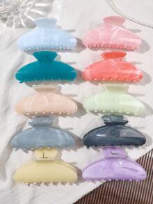 BestieMix 10-Piece Set Of Morandi Marble Pattern Semi-Circular Hair Claws, Back Of The Head Updo Hair Claw, Versatile Daily Women's Hair Accessories - Multicolor - View 2