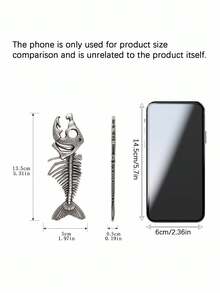 Creative Fish‑Bone Shaped Alloy Bottle Opener, Decorative Craft Ornament, Practical Bottle Cap Remover For Home & Bar Use - View 3