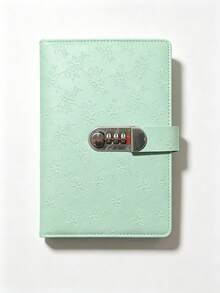1 Pc,Purple/Pink/Chinese Red/Light Green/Coffee Color,A5 Lockable Password Diary, Stationery Notebook, Thick Cartoon Password Book, Student Memo Book, Creative School Planner Supplies - A5 - View 5