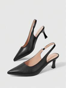 Sleekvia Elegant, Simple And Generous, Fashionable And Versatile, Casual Workplace Commuter Women's High-Heeled Shoes - Black - View 5