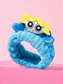 THE POWERPUFF GIRLS X SHEIN 1件裝毛絨彈性髮圈，居家與浴室裝飾 - Bubbles - 查看 1