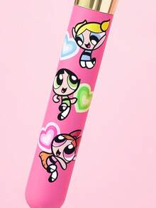 THE POWERPUFF GIRLS X SHEIN 可愛心形化妝刷，卡通手柄，蓬鬆柔和刷毛，腮紅與散粉雙用，居家化妝與旅行攜帶理想之選 - 粉色 - 查看 5