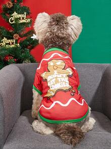 PETSIN Funny Christmas Gingerbread Man Pet Shirt, Xmas Holiday Dog Cat Clothes For Small Breed Puppy - Multicolor - View 8