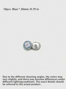 Pack 10 Pcs High‑End Two‑Tone Oil Painted Clover Metal Buttons Rhinestone Round Decorative Fasteners For Cashmere Coats Suits Versatile Outerwear Hand‑Sewn Clothing Sewing Accessories - 10pcs - View 13