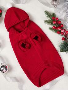 PETSIN Xmas Embroidered Santa Dog Hoodie Warm Knit Christmas Pet Sweater - Multicolor - View 10