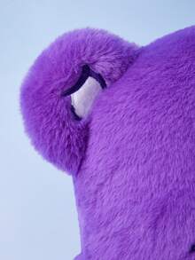 SHEIN X Care Bears Purple Embroidered Bear Shape Plush Throw Pillow - Màu tím - Xem 4