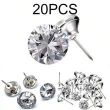 20/40 Pcs Crystal Decor Buttons, Crystal Decor Studs, Clear Crystal Head Decor Nails, Diamond‑Like Buttons, For Sewing DIY, Sofa And Wall Decorations - silver - View 3