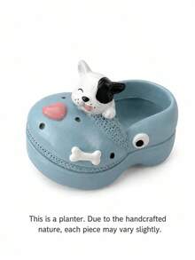 Joivida 1Pc Cute Slipper Shaped Succulent Planter, Creative Animal Themed Resin Flower Pot, Fun Hole Shoe Design Plant Pot For Small Plants, Multiple Animal Styles (Rabbit/Panda/Cat/Bull), Durable Non-Deform Resin Planter For Desk & Home Decor, - multicolor - View 15
