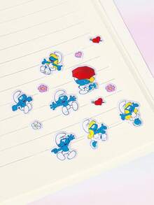 SHEIN X The Smurfs Cute Graffiti Sticker, Suitable For Decorating Notebooks, Phone Cases, Suitcases, Etc - Multicolor - View 4
