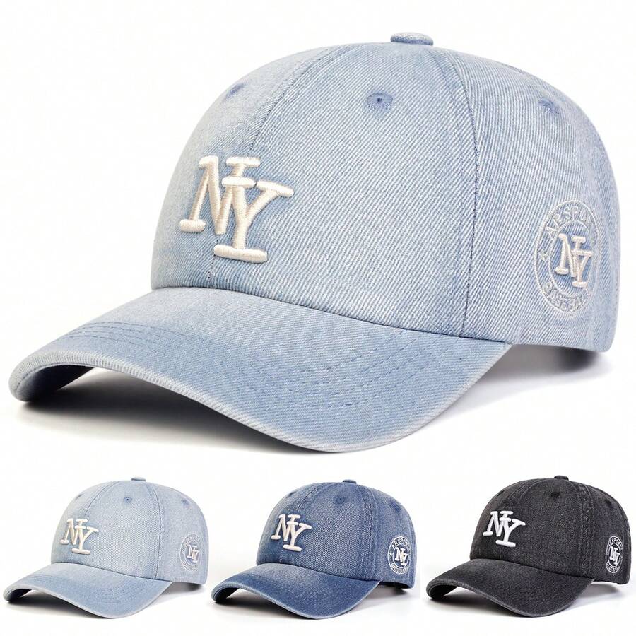 Dealstrict 1pc Women's NY Letter Embroidered Baseball Cap, Street Fashion Casual Hat For Spring/Autumn Outdoor, Travel, Beach - Multicolor - View 1