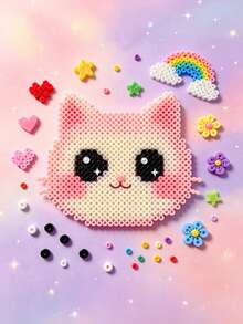 MINKOJA 2.6mm/5mm Black & White 3D Pixel Fuse Beads Toy, Suitable For Handcraft, Decoration And DIY Puzzle Making.Mixed‑Color Beans, Color System Is Not Fixed, Random Delivery. Please Do Not Purchase If You Mind. - Multicolor - View 1