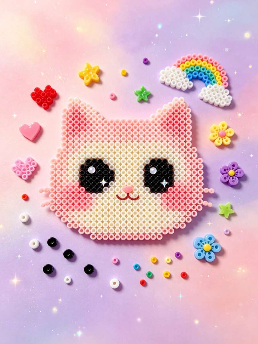 MINKOJA 2.6mm/5mm Black & White 3D Pixel Fuse Beads Toy, Suitable For Handcraft, Decoration And DIY Puzzle Making.Mixed‑Color Beans, Color System Is Not Fixed, Random Delivery. Please Do Not Purchase If You Mind. - Multicolor - View 1
