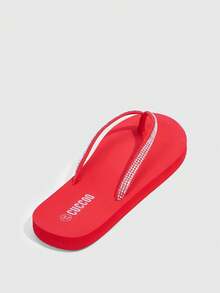 Grefit Women's Fashionable Slide Sandals Spring Shoes Spring Break Easter For Casual Beach Style For Christmas Beach Shoes - Red - View 8