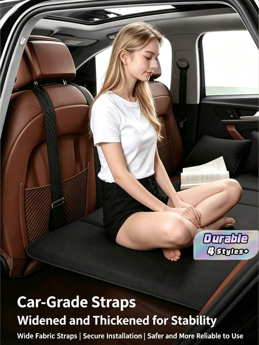 Foldable Rear Seat Rest Mat, Portable Car Travel Cushion For Sedan SUV MPV - solid color - View 1