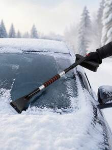 Detachable Telescopic Handle Car Snow Removal Shovel Sturdy Durable Rotatable Brush Head Portable Easy Storage Multifunctional Ice Scraper For Vehicle Windshield Glass Winter Outdoor Car Maintenance Tools - A - View 2