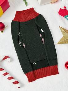 PETSIN Fashionable And Warm Christmas Winter Pet Sweater With Christmas Tree Bone And Star Patterns Festive Outfit For Cats And Corgis - Multicolor - View 10