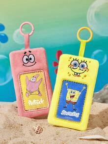 SpongeBob SquarePants | SHEIN 1Pc Cartoon Card Bag, Cute Shape, Suitable For Putting Idou Small Cards, Work Cards, Campus Cards, Transportation Cards, Etc., Transparent PVC Window Design, Can Be Hung On The Bag - SpongeBob SquarePants - View 2