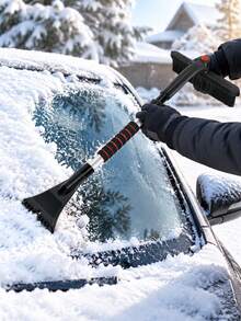 Detachable Telescopic Handle Car Snow Removal Shovel Sturdy Durable Rotatable Brush Head Portable Easy Storage Multifunctional Ice Scraper For Vehicle Windshield Glass Winter Outdoor Car Maintenance Tools - A - View 7