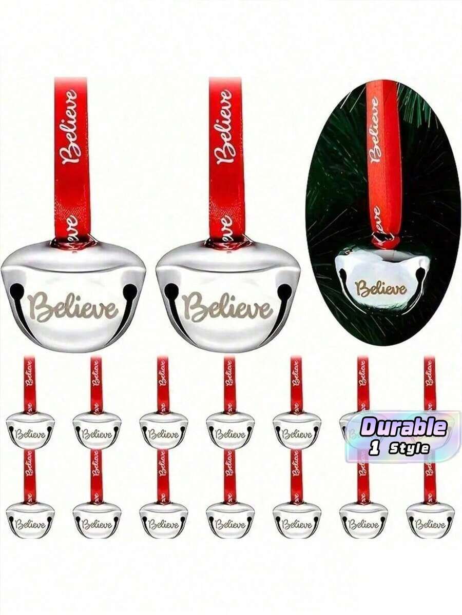 30 Pieces Christmas Sleigh Bells With Red Ribbon - 3 Cm Mini Metal Bells, Suitable For Tree, Wedding, Shower And Party Decorations - Multicolor - View 1