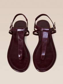 HighSole Burgundy Riveted Flip-Flops, Bold And Avant-Garde, Suitable For Holiday Style, Spring Street Wear Or Relaxed Summer Guest Styling - Burgundy 1A - View 5