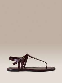 HighSole Burgundy Riveted Flip-Flops, Bold And Avant-Garde, Suitable For Holiday Style, Spring Street Wear Or Relaxed Summer Guest Styling - Burgundy 1A - View 1