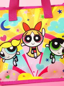 THE POWERPUFF GIRLS X SHEIN 1 Patterned Printed Insulated Lunch Bag To Keep Food Warm Or Cold, Picnic Bag, Large Capacity, Can Hold Lunch Boxes - color - View 4