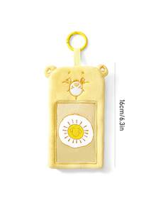 SHEIN X Care Bears 1Pc Cartoon Card Bag, Cute Shape, Suitable For Putting Idou Small Cards, Work Cards, Campus Cards, Transportation Cards, Etc., Transparent PVC Window Design, Can Be Hung On The Bag - Love Bear - View 2