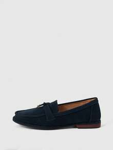 Sleekvia Retro British Loafers, Flats With Tassels And Gold Buckles, Versatile Everyday Women's Shoes Fall Shoes - Navy Blue - View 2