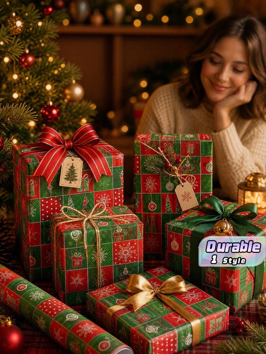 Christmas Print Gift Wrapping Paper - H - View 1
