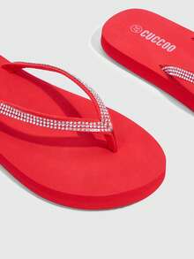 Grefit Women's Fashionable Slide Sandals Spring Shoes Spring Break Easter For Casual Beach Style For Christmas Beach Shoes - Red - View 9