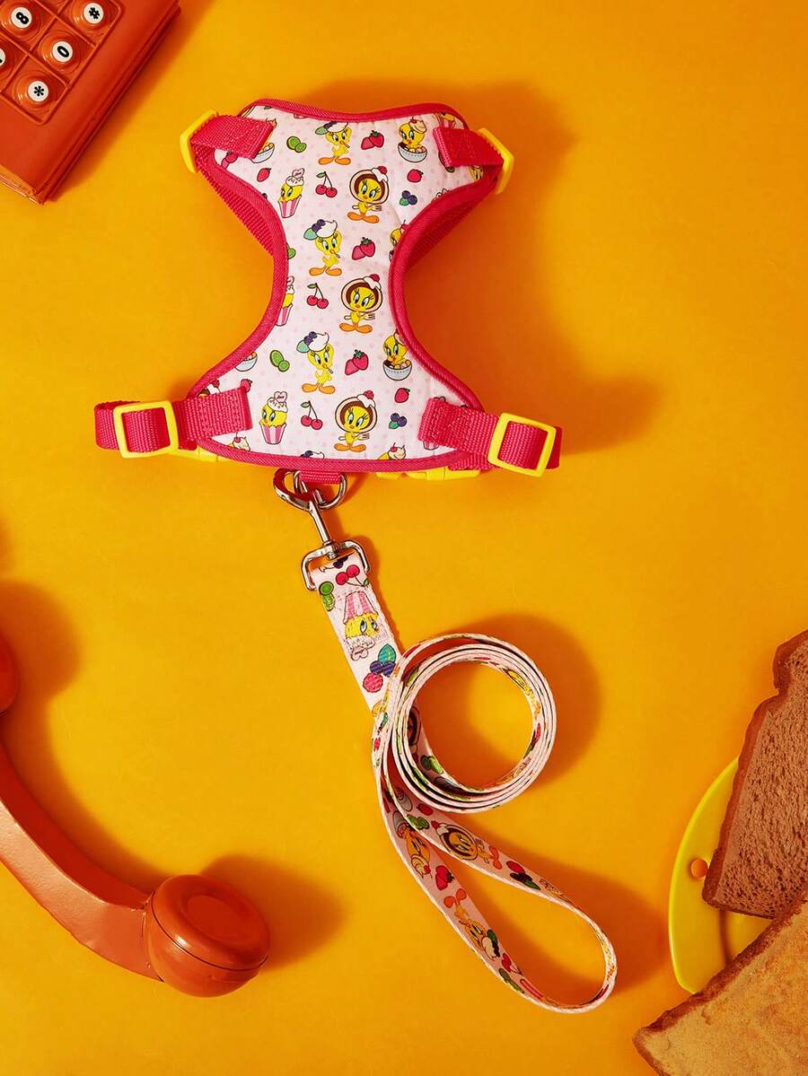 LOONEY TUNES X PETSIN A Pet Printed Vest And A Printed Leash Set - Pink - View 1