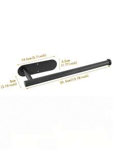1PC Punch-Free Self-Adhesive Wall-Mounted Black Paper Tissue Rack, Easy To Install, Suitable For Kitchen, Bathroom, Under Cabinet, Sink, Balcony And More. Also For Cling Film/Foil Storage, A Multifunctional Tissue Storage Must-Have! - Multicolor - View 3