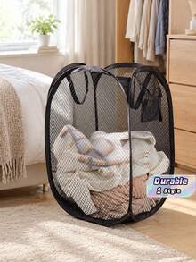 1 buah Keranjang Cucian Lipat Kapasitas Besar, Keranjang Penyimpanan Portabel dengan Pegangan untuk Kamar Mandi, Kamar Tidur, Lemari, Pengatur Hemat Ruang - MultiWarna - View 1