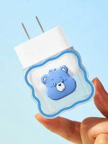 SHEIN X Care Bears 數據線保護套，適用於 iPhone 充電器，4 件組手機線材保護套，充電器保護套（不含數據線） - 藍色 - 查看 6