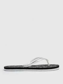 Grefit Woman Shoes Heart Pattern Flip-Flops, Fashion PVC Flip-Flops For Summer Vacation Shoes Summer Spring Shoes Spring Break Easter For Casual Beach Style Beach Shoes Summer Shoes - Black - View 7