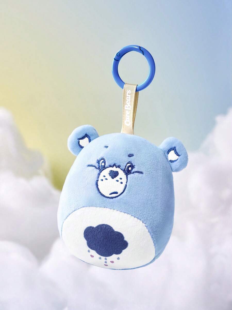 SHEIN X Care Bears 1個可愛熊絨毛吊飾,精緻刺繡,可愛熊造型,可掛在包包和鑰匙上,紫色熊 - 藍色 - 查看 1