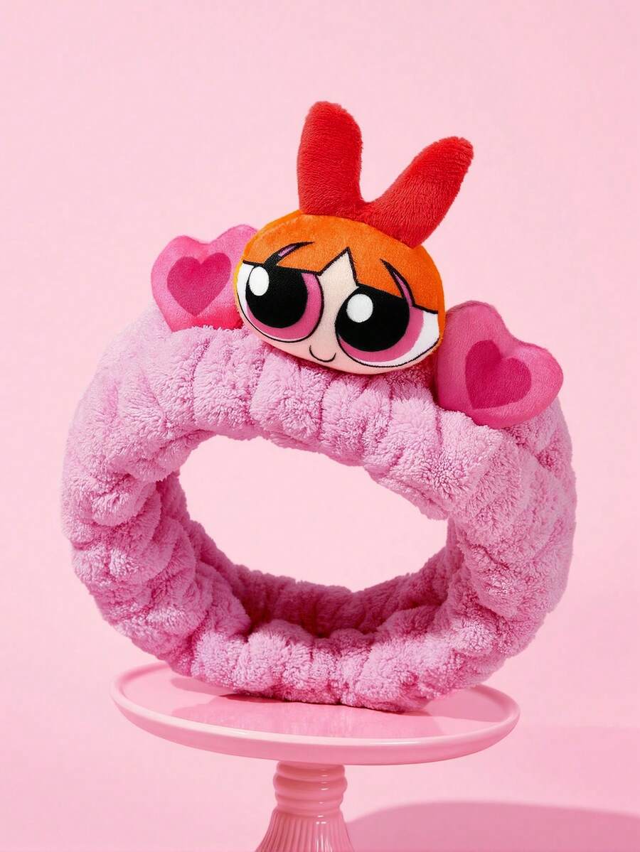 THE POWERPUFF GIRLS X SHEIN 1 Buah Ikat Rambut Elastis Berbahan Plush, Dekorasi Rumah dan Kamar Mandi - Blossom - View 1