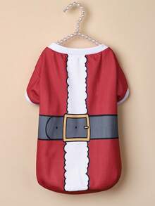 PETSIN Santa Suit Motif Christmas Pet Get‑Up, Holiday Printed Shirt For Dogs & Cats - Multicolor - View 9