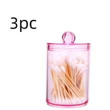 1pc Large Capacity Plastic Cotton Swab Storage Box Lightweight Durable Easy Clean Space Saving Desktop Cosmetic Organizer Solid Color Storage Container For Vanity Table Bathroom Counter Bedroom Desk Home Organization Cosmetic Accessory Storage - View 9