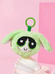 THE POWERPUFF GIRLS X SHEIN 1個可愛毛絨吊飾，精緻刺繡，可愛造型，可掛在包包和鑰匙上 - 綠色 - 查看 1