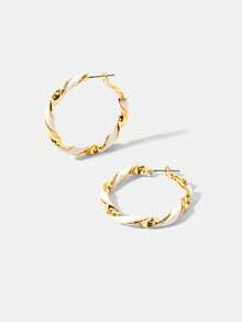 MOTF PREMIUM Pre High Fashion Hollow PU Leather Earrings - White - View 2