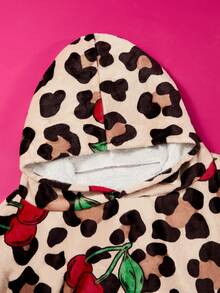 Betty Boop x SHEIN بطانية قابلة للارتداء من الفلانيل المطبوع، بطانية بغطاء رأس للاستخدام المنزلي والخارجي، ناعمة ومريحة، قابلة للغسل في الغسالة، هدية للعطلات - قهوة بيتي - مشاهدة 8