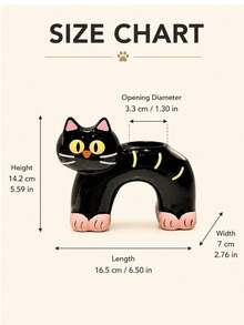 Joivida 1Pc Ceramic Toothbrush Holder, Black Cat Cartoon Toothbrush Holder, High Aesthetic Storage Rack For Bathroom, Ideal As Toothpaste And Washing Storage Base For Couples And Home Use - Multicolor - View 12