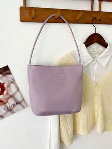 Simple Solid Color Mini Shoulder Tote Bag Soft Lightweight Daily Use Underarm Handbag Multi‑Color Options For Women - Multicolor - View 10