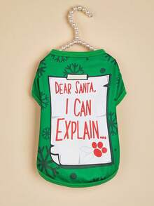 PETSIN Funny Christmas Letter‑Print Pet Garment, "Dear Santa I Can Explain" Seasonal Wear For Dogs Cats - Multicolor - View 10